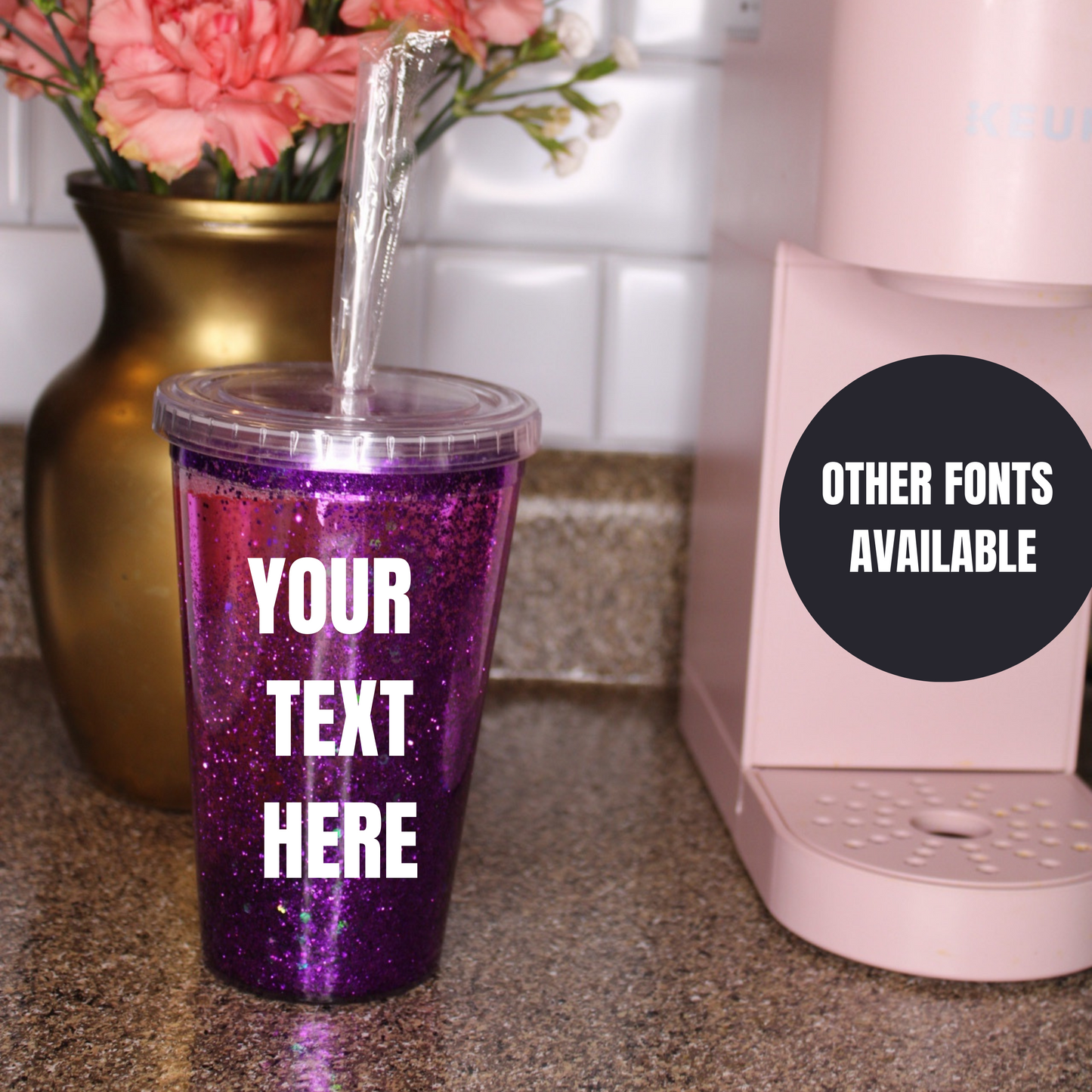Personalized Glitter Tumbler|DIY Custom Tumblers
