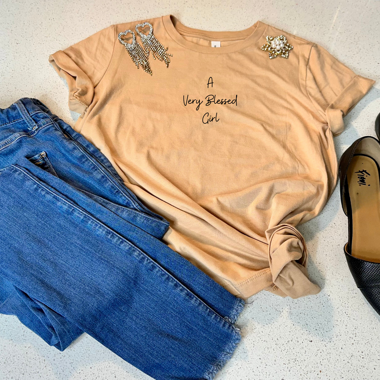 "A Very Blessed Girl" Christian Tee| Faith Tees