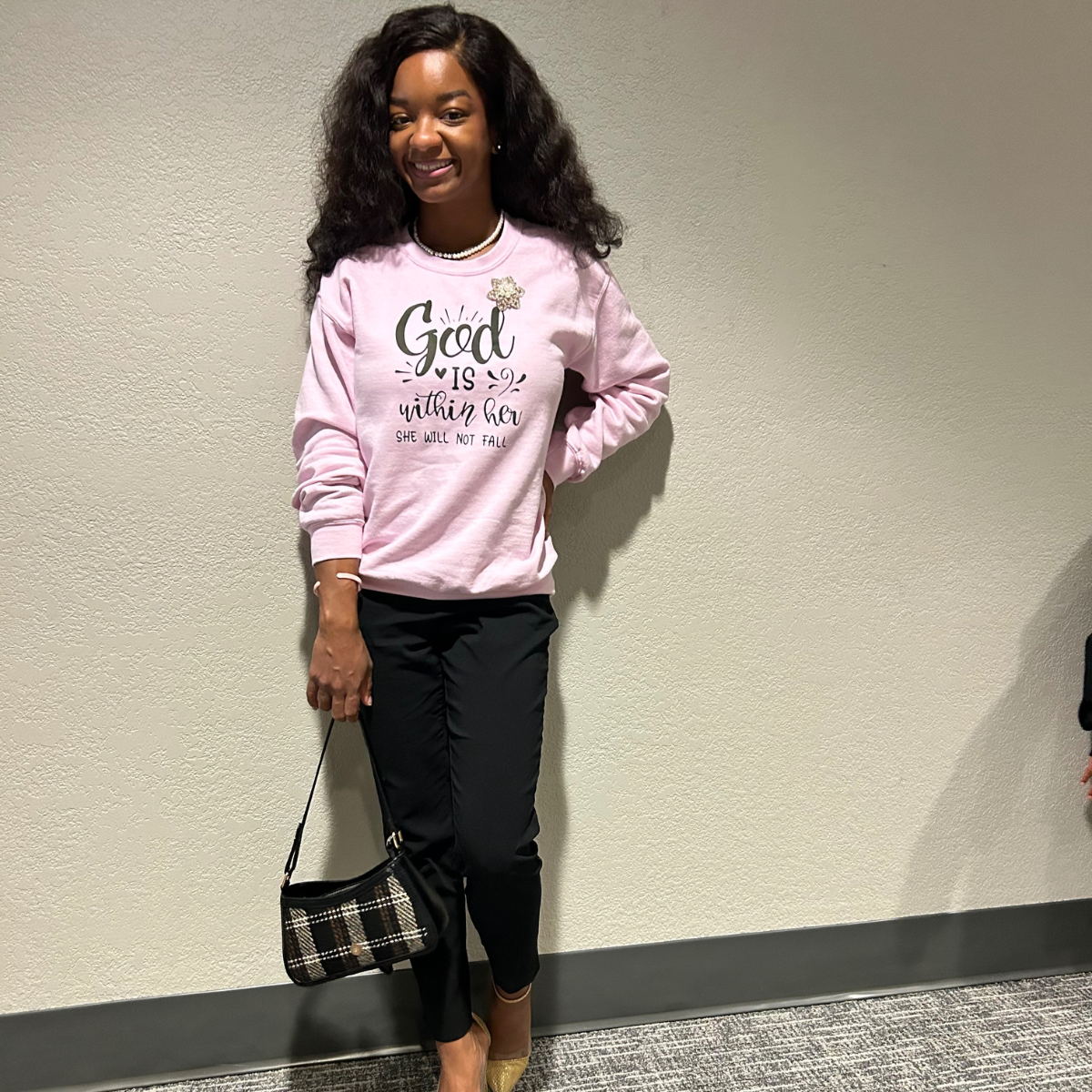 Psalm 46:5 God Is Within Her Pink Sweatshirt| Girls Sweatshirts| God Sweatshirts