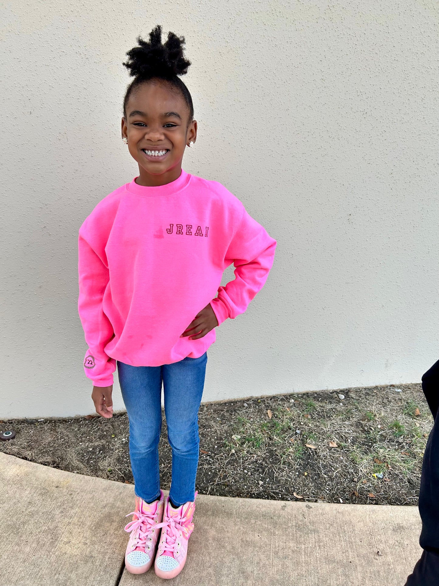 "Jream" University Style Girls Sweatshirt| Pink Sweatshirt