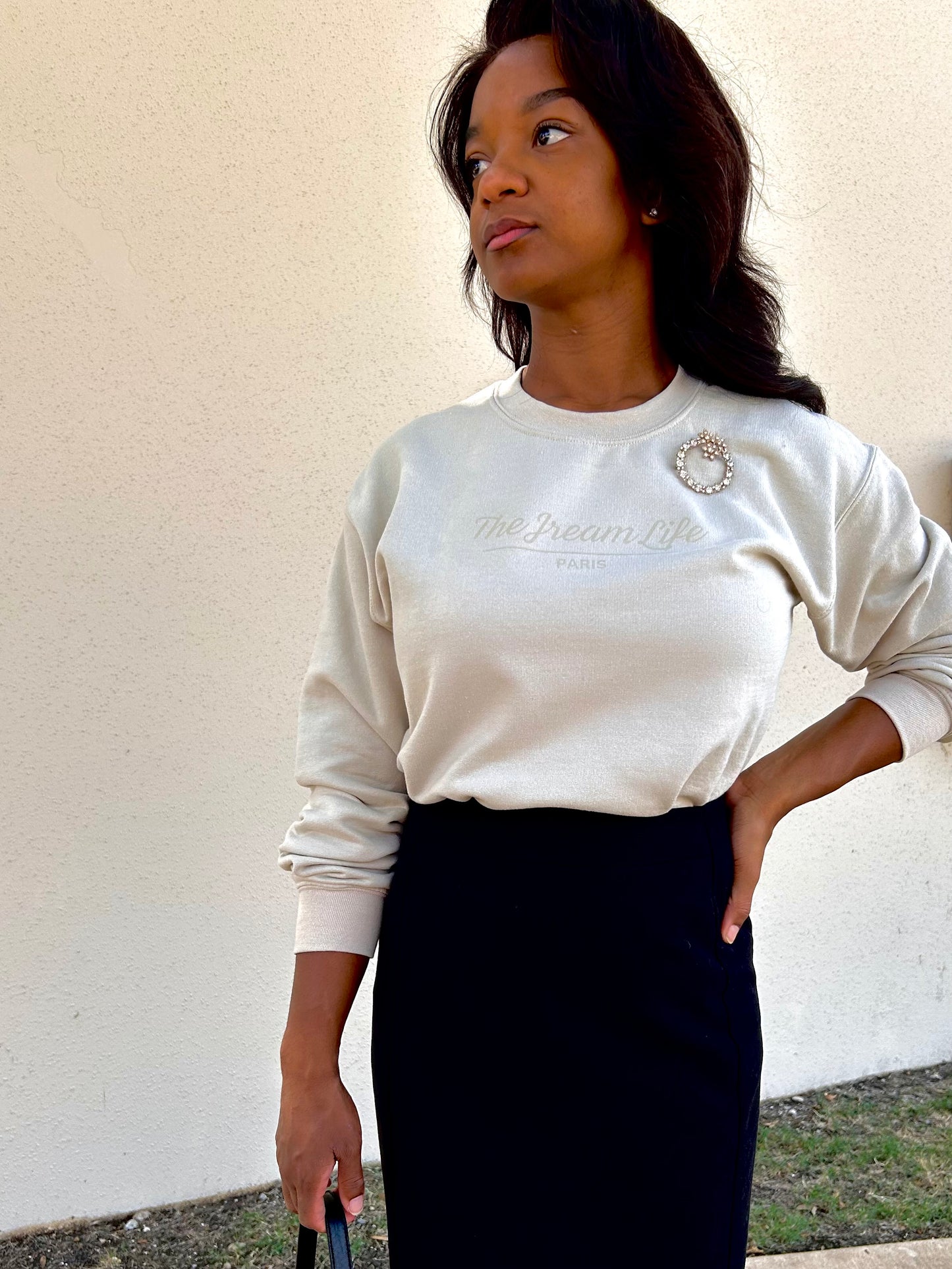 The Jream Life Monochromatic Signature "Jream Paris" Sweatshirt| Women's Sweatshirts