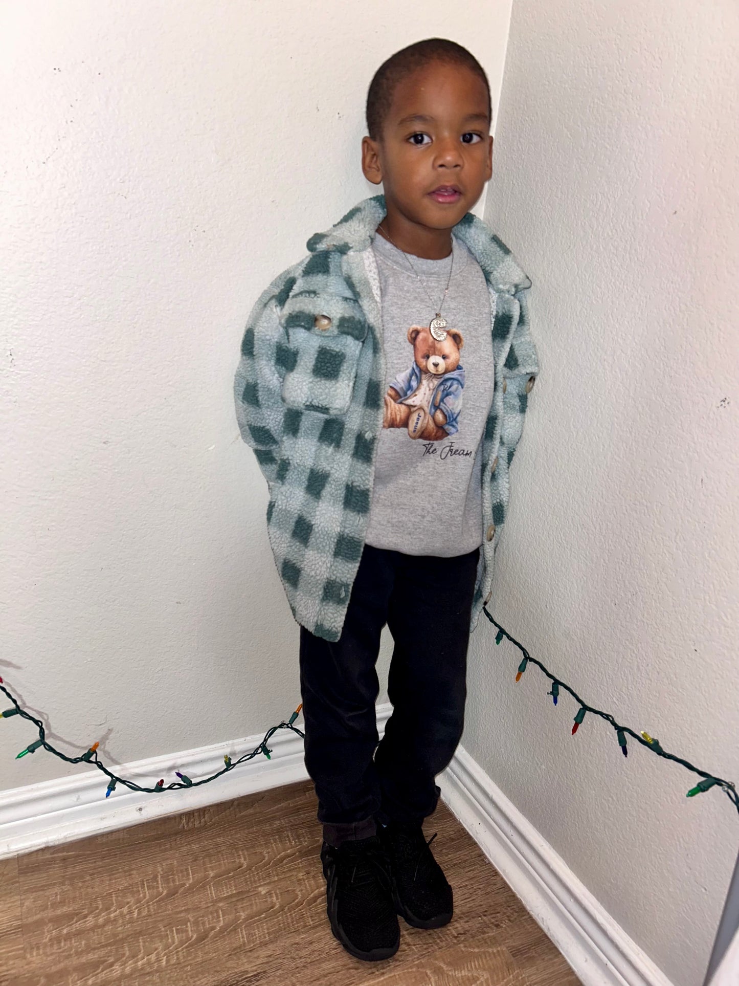 Cozy Bear Unisex Navy Blue & Grey Sweatshirt| Grey Sweatshirt