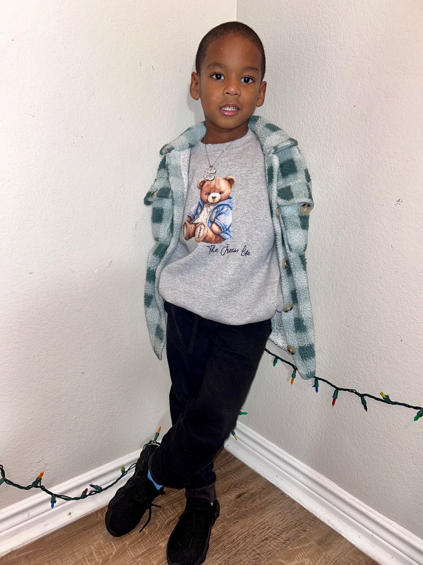 Cozy Bear Unisex Navy Blue & Grey Sweatshirt| Grey Sweatshirt
