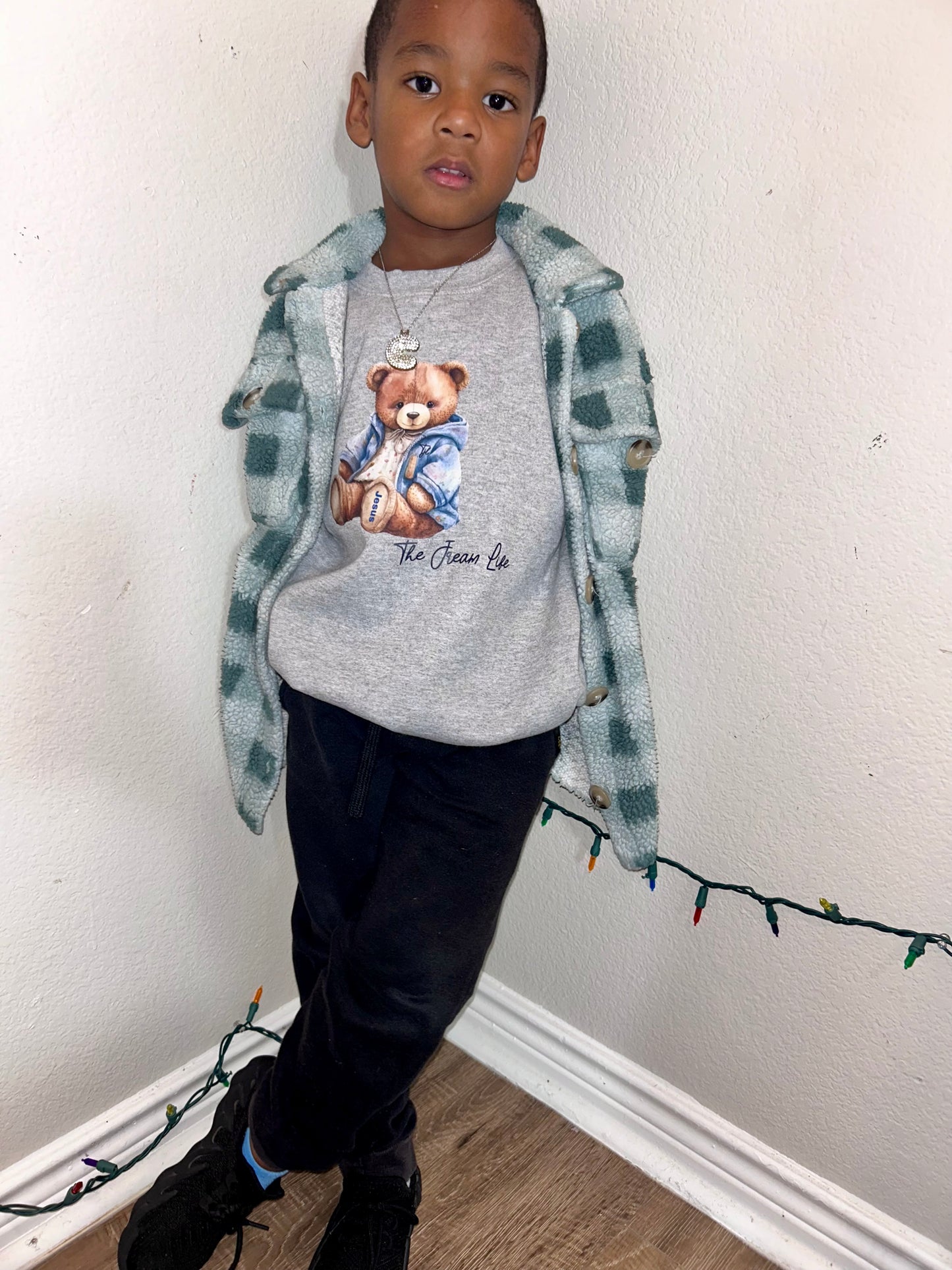 Cozy Bear Unisex Navy Blue & Grey Sweatshirt| Grey Sweatshirt