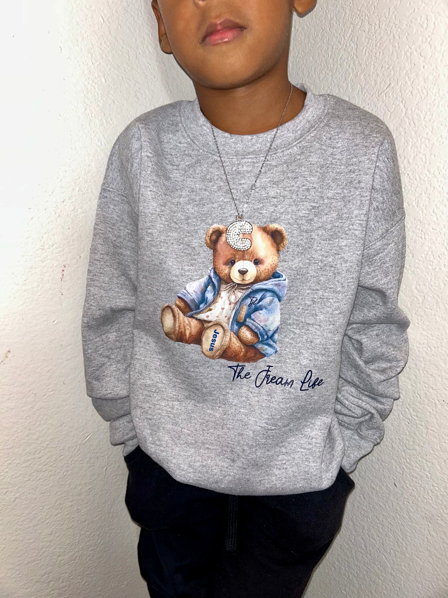 Cozy Bear Unisex Navy Blue & Grey Sweatshirt| Grey Sweatshirt