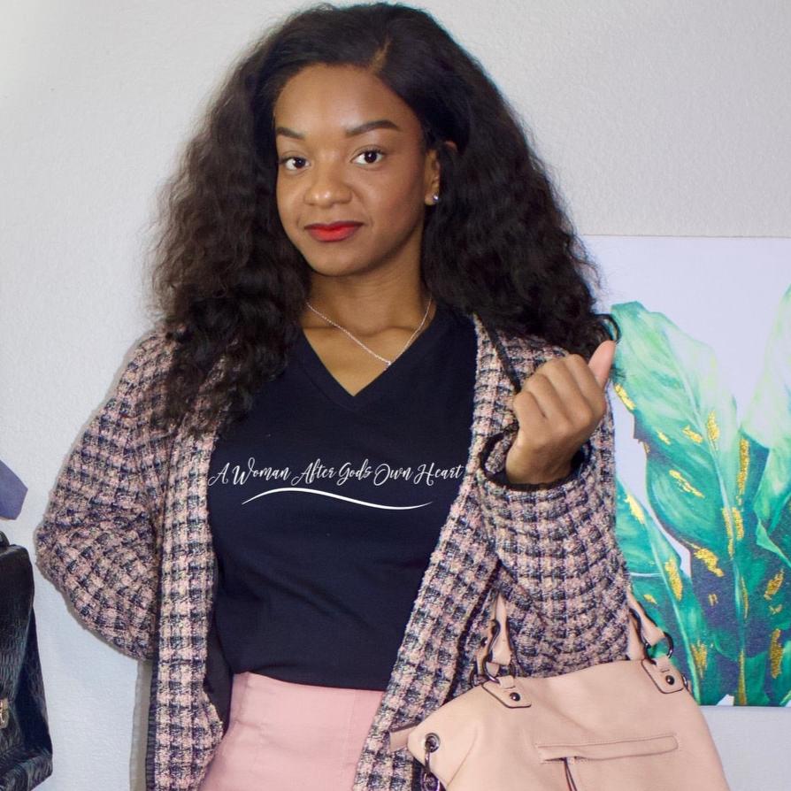 "A Woman After God's Own Heart" Christian T-shirt| Ladies Tshirts