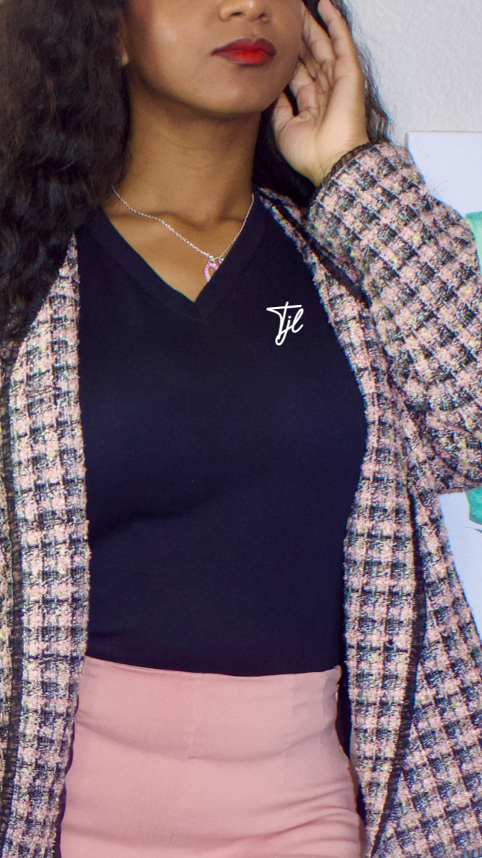 "The Jream Life" Cursive Signature Vneck Womens Shirt
