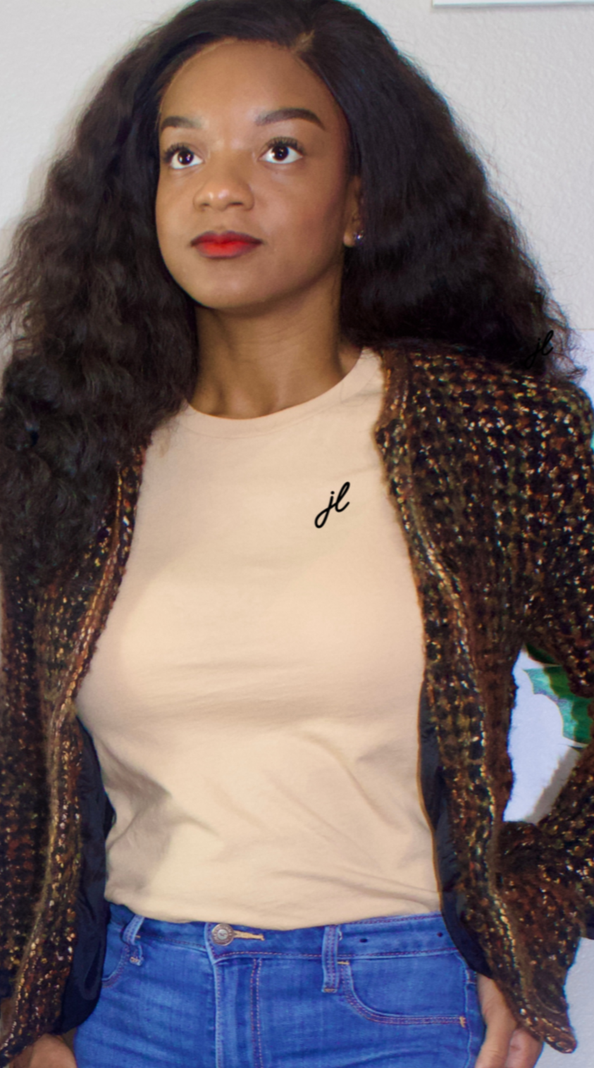 "J L" Cursive Signature Womens Shirt
