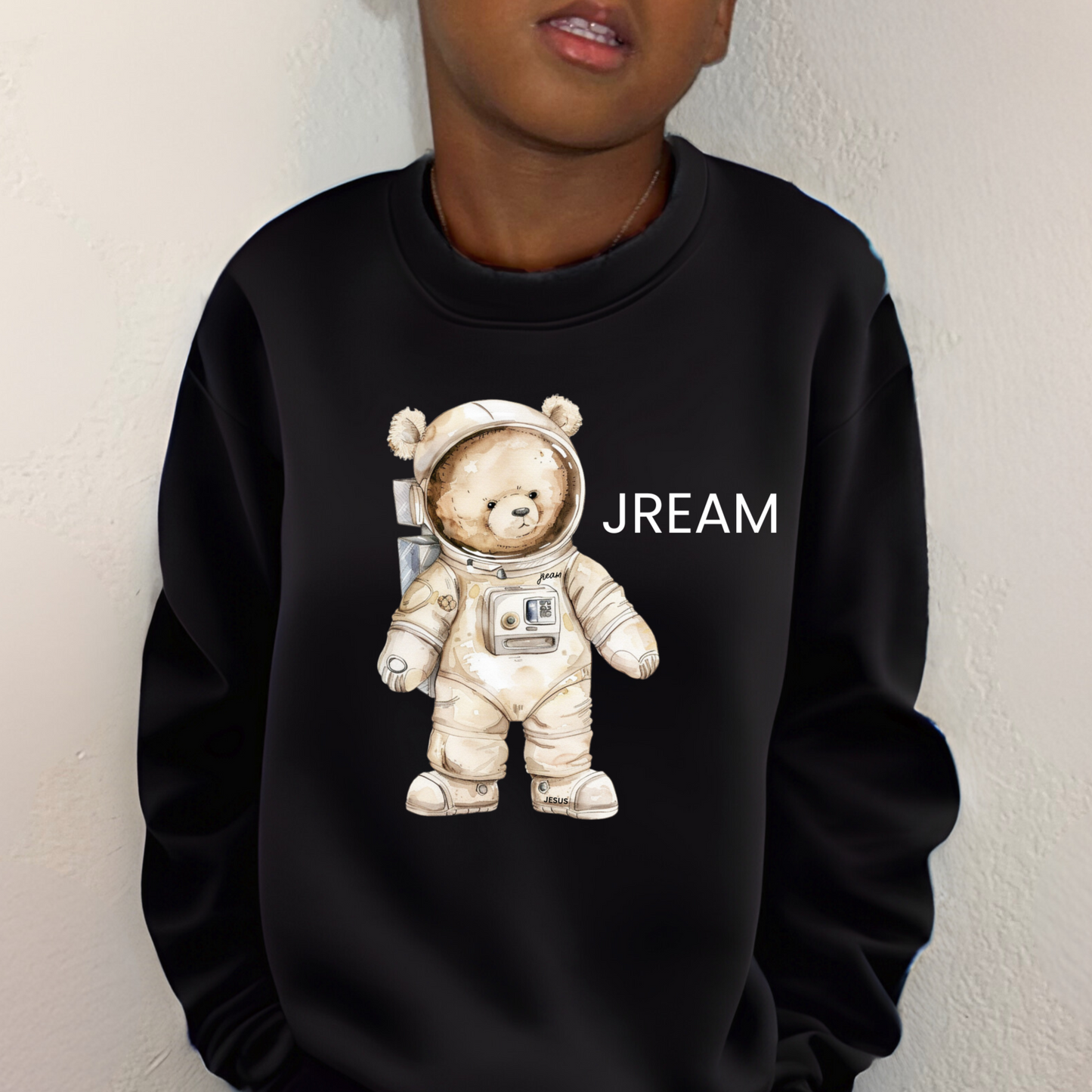 Jream Bear Astronaut Black Sweatshirt
