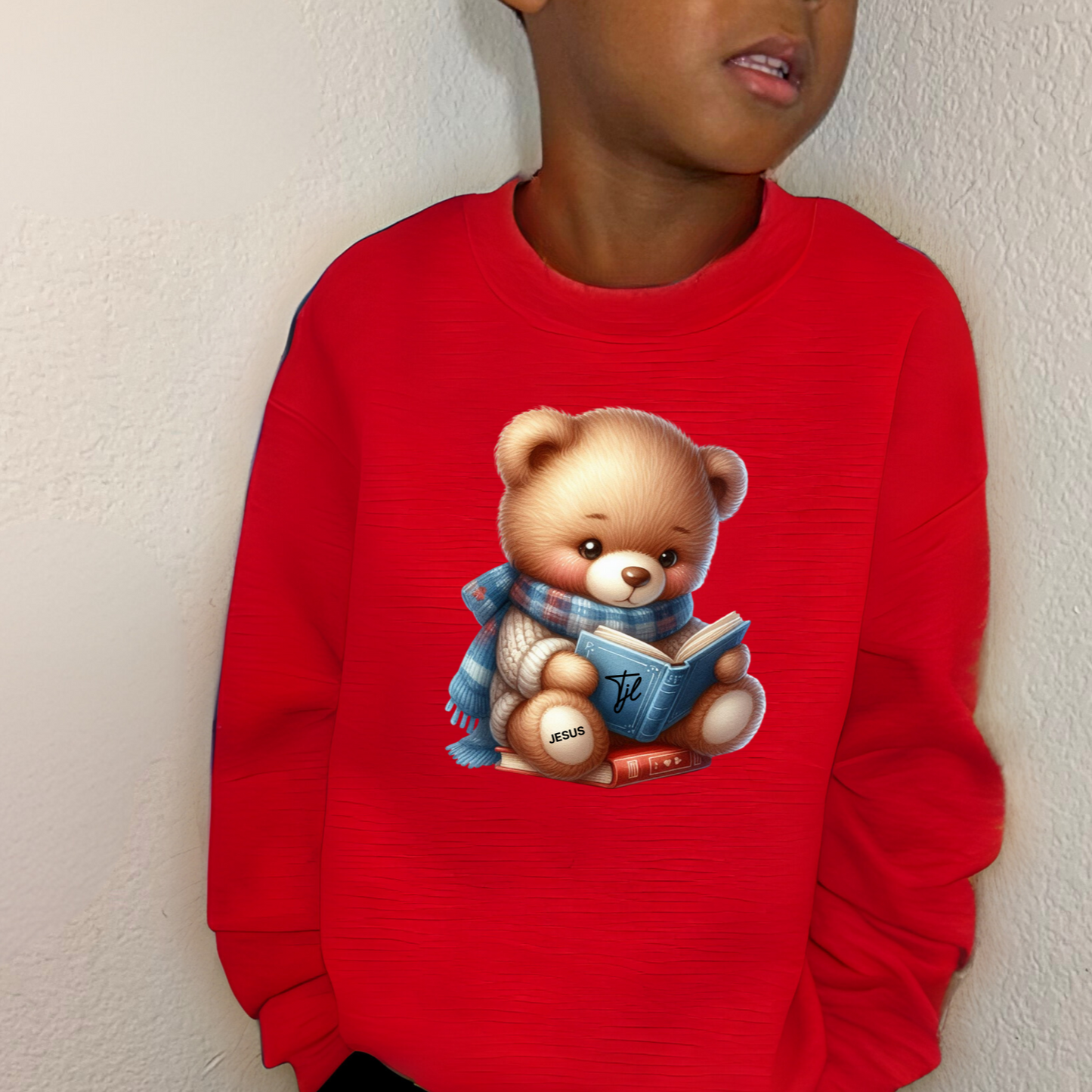Cozy Jream Bear Boys' Red Sweatshirt