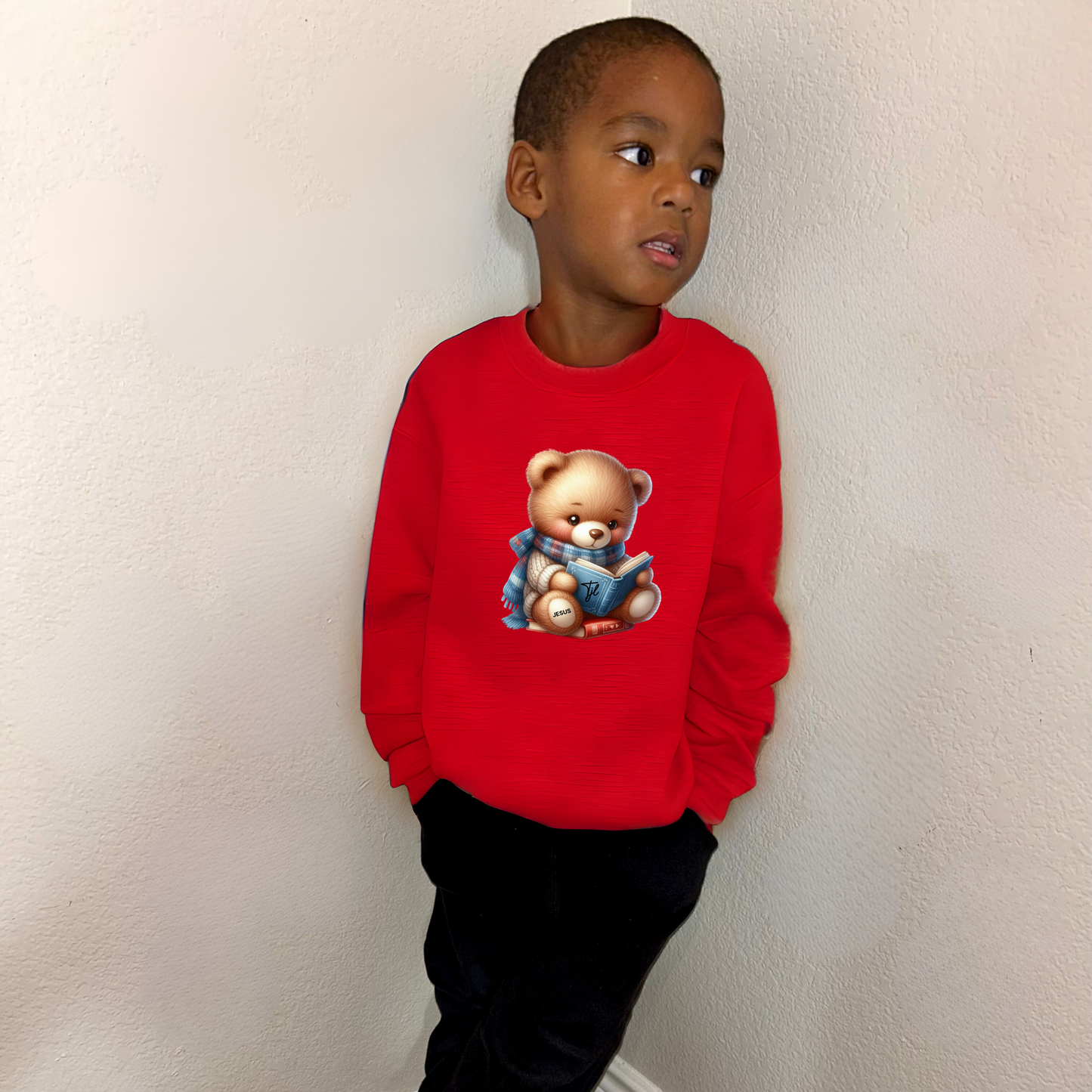 Cozy Jream Bear Boys' Red Sweatshirt