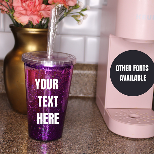 Personalized Glitter Tumbler|DIY Custom Tumblers