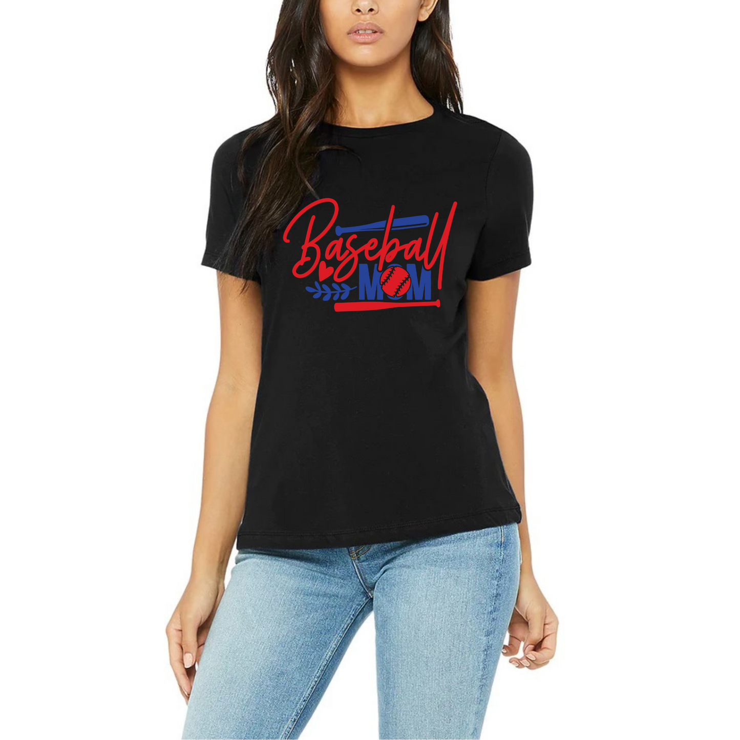 "Diamond Chic Baseball Mom Tee"| Mom Shirt