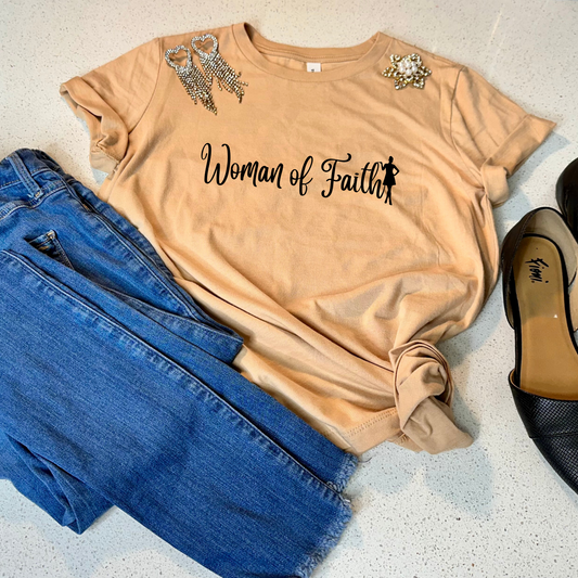 Woman Of Faith Lady Shirt| Faith Shirt| Christian Graphic Tees