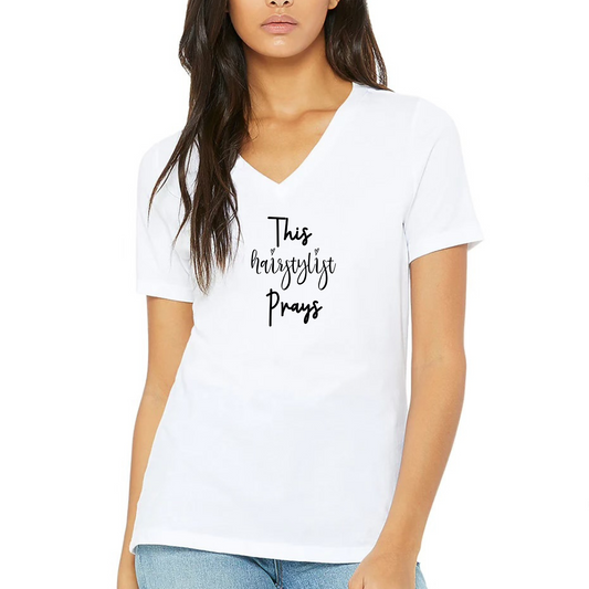 This Hairstylist Prays Inspirational Shirt| Hairstylist Shirts| Prayer Graphic Tees