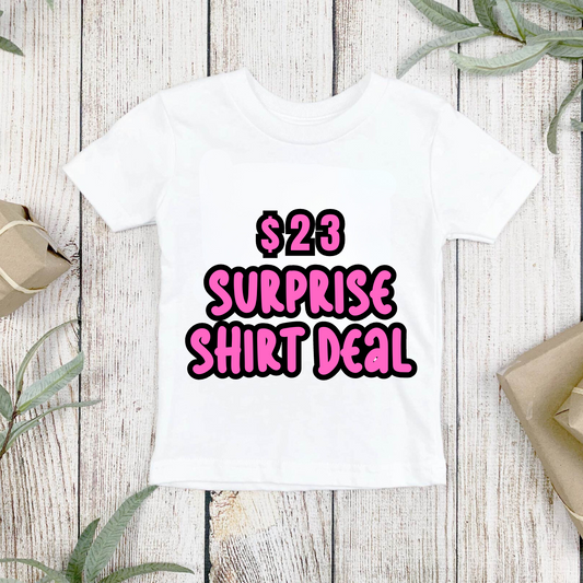 Custom $23 Surprise Shirts - Multi-Color Graphic Tees for Women, Short Sleeve, Lightweight Cotton Fabric, Loose Fit, All Seasons