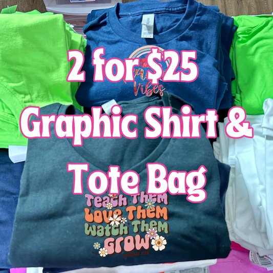 2 For $25 Faith Shirts & Tote Bag| Multi-Color Women Shirts|