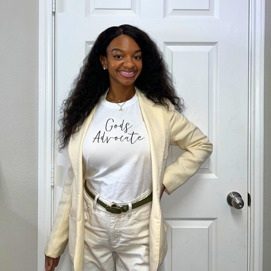 Gods Advocate Ladies T-shirt| Faith Tees