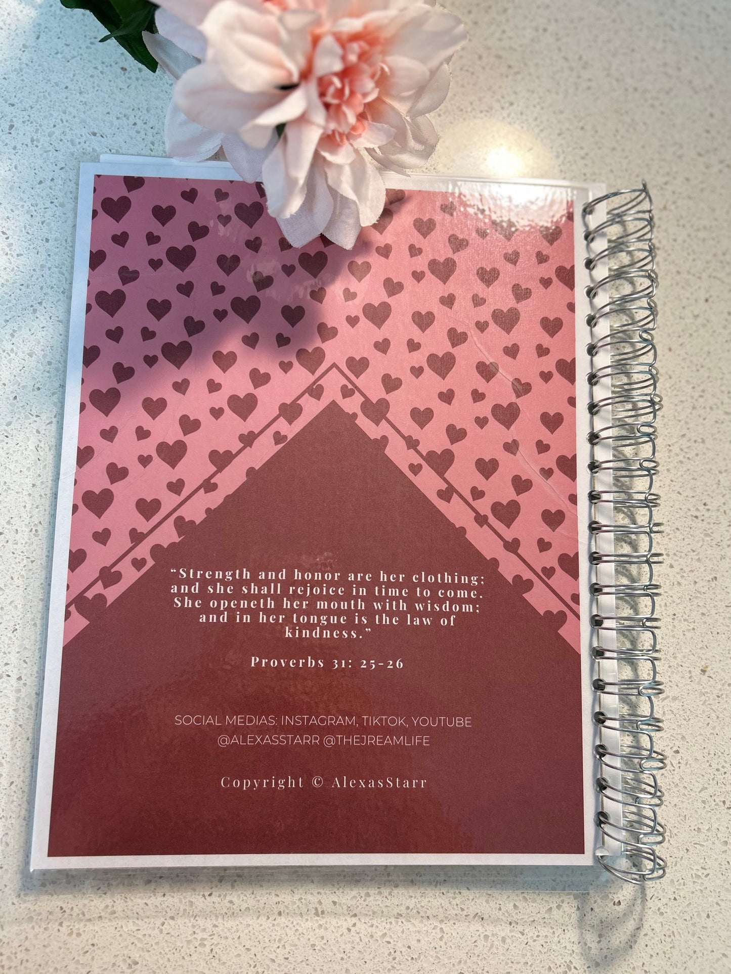 The Virtuous Woman Journal|Proverbs 31 Journal| Valentine Theme | Self-Reflection Journal| Bible Study Journal