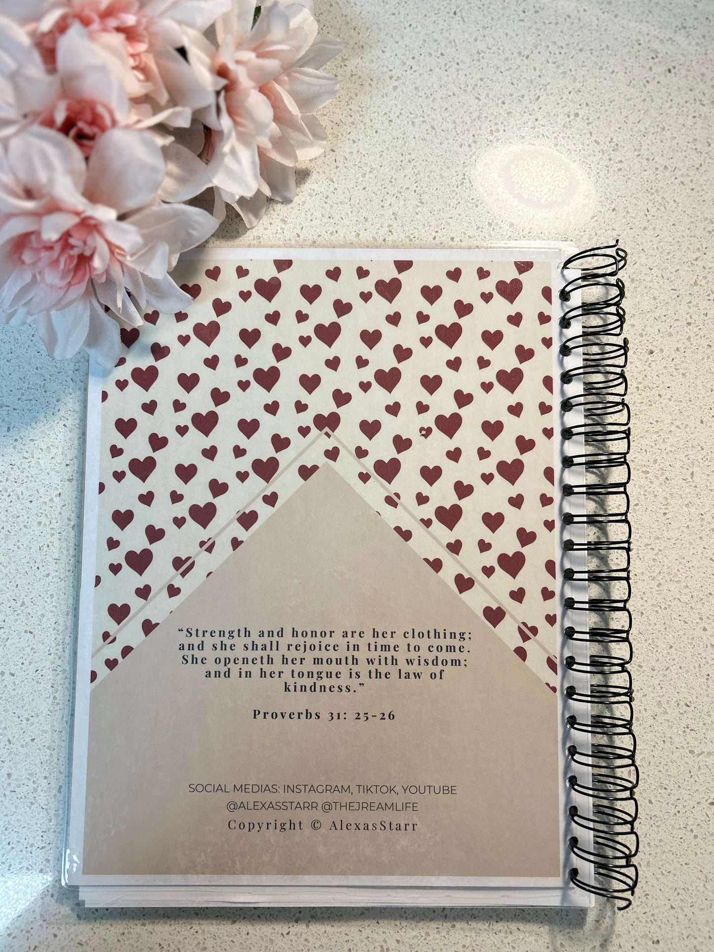 The Virtuous Woman Journal|Proverbs 31 Journal| Valentine Theme | Self-Reflection Journal| Bible Study Journal