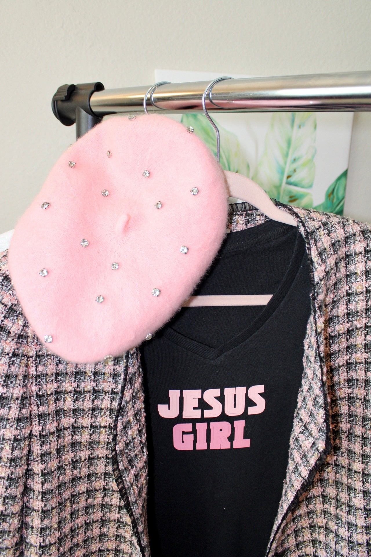 "Jesus Girl" V-neck Women's Christian Shirt| Pink Shirt| Jesus Shirts