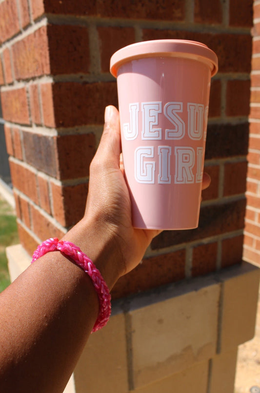 Pink Jesus Girl Coffee Tumbler|DIY Faith Tumblers