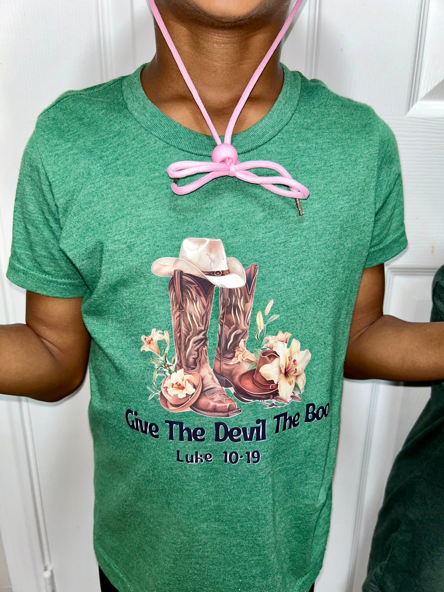 GIVE THE DEVIL THE BOOT GIRLS SHIRT|GIRLS GRAPHIC TEE