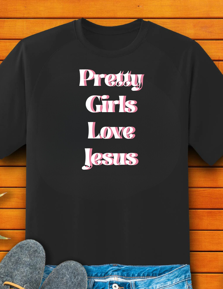 Pretty Girls Love Jesus Shirt- Women's Long Sleeve Crewneck Sweatshirt in Soft Cotton-Polyester Blend