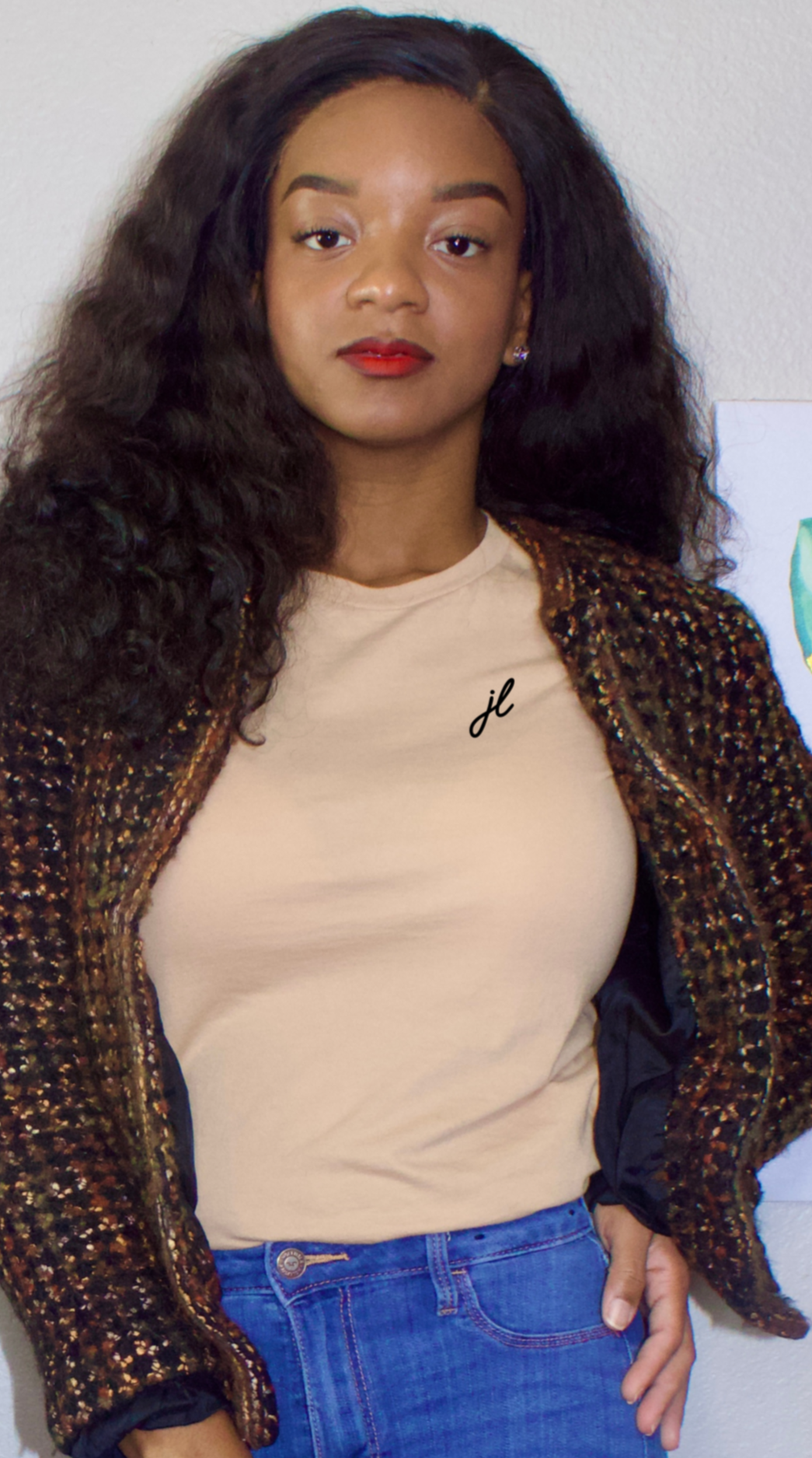 "J L" Cursive Signature Womens Shirt