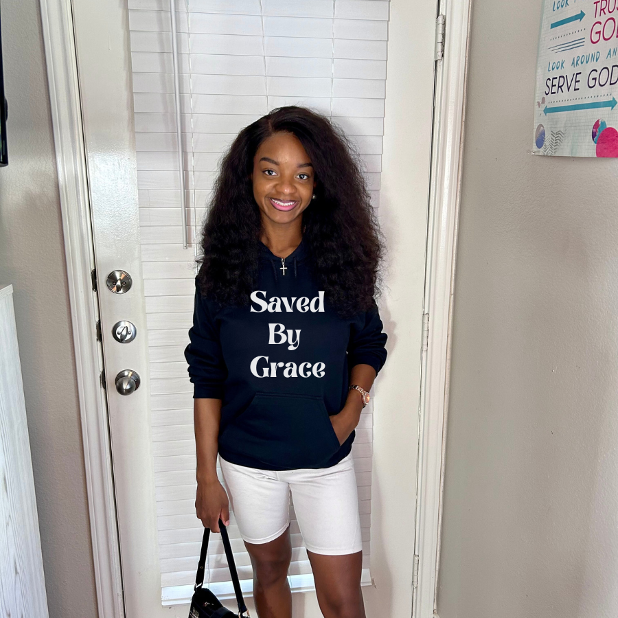 Pretty Girls Love Jesus|Saved By Grace Hoodie| Christian Hoodies| Girly Hoodies
